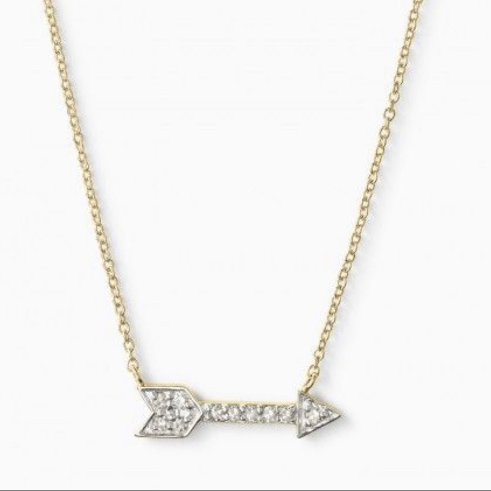 Covet / Stella & Dot 14k gold and diamond Arrow Necklace